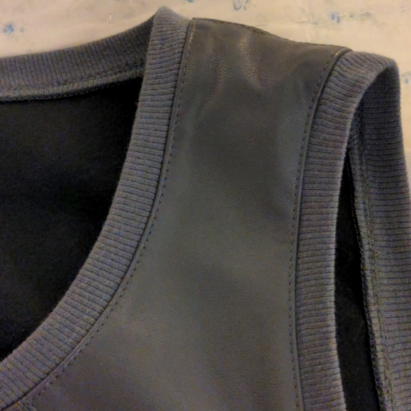 BCBGMAXAZRIA FAUX LEATHER TOP - Picture 6 of 6